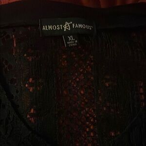 Almost Famous Black Lace Top